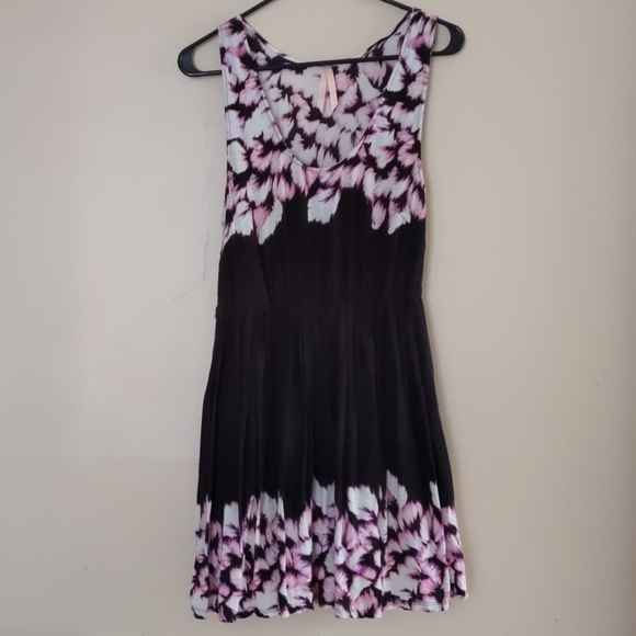 Ally Dresses & Skirts - Ally Black and Pink Floral Fit and Flare Dress